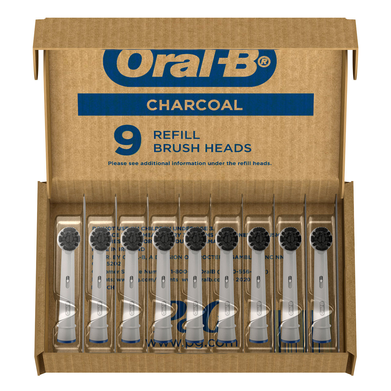 Oral-B Charcoal bristles Andre børstehoder Grå | NO_OB33566