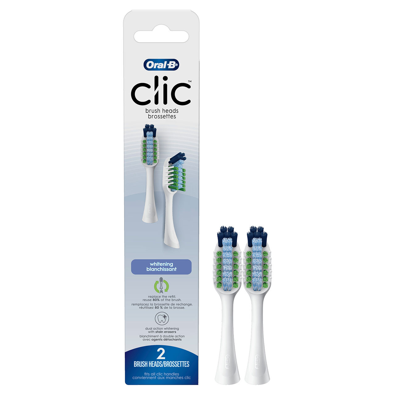 Oral-B Clic Toothbrush Whitening Andre børstehoder Hvite | NO_OB45318