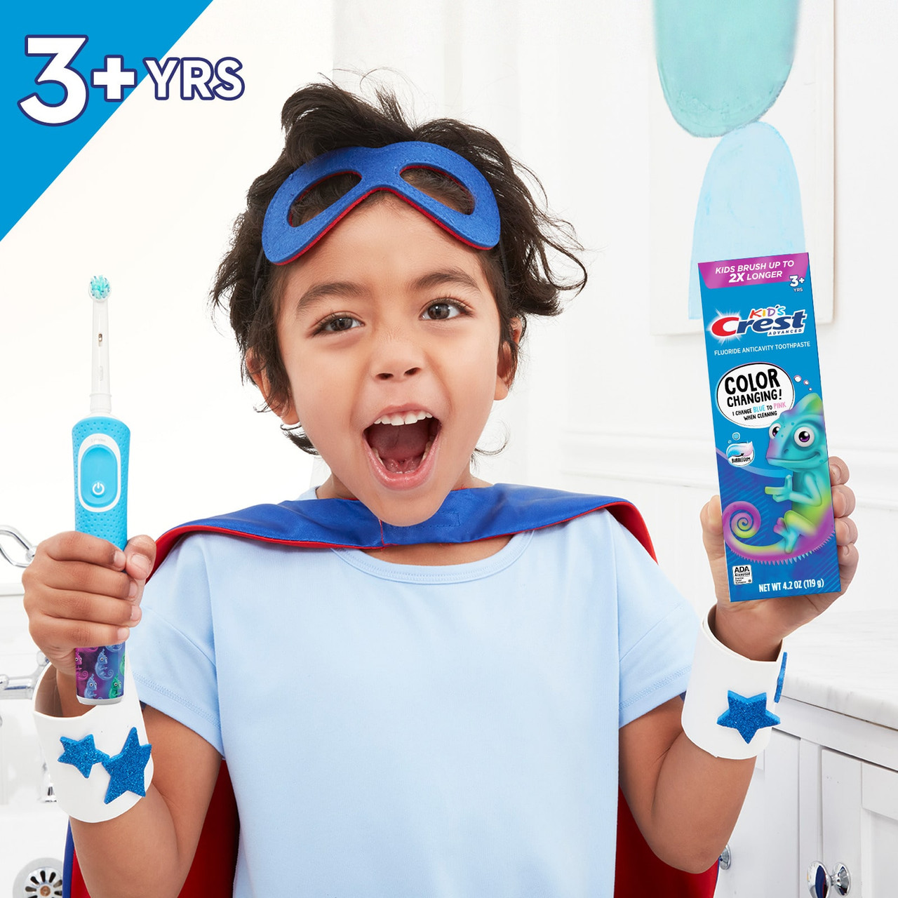 Oral-B Crest Kids Enamel + Cavity Protection Bunter Hvite Blå | NO_OB82271