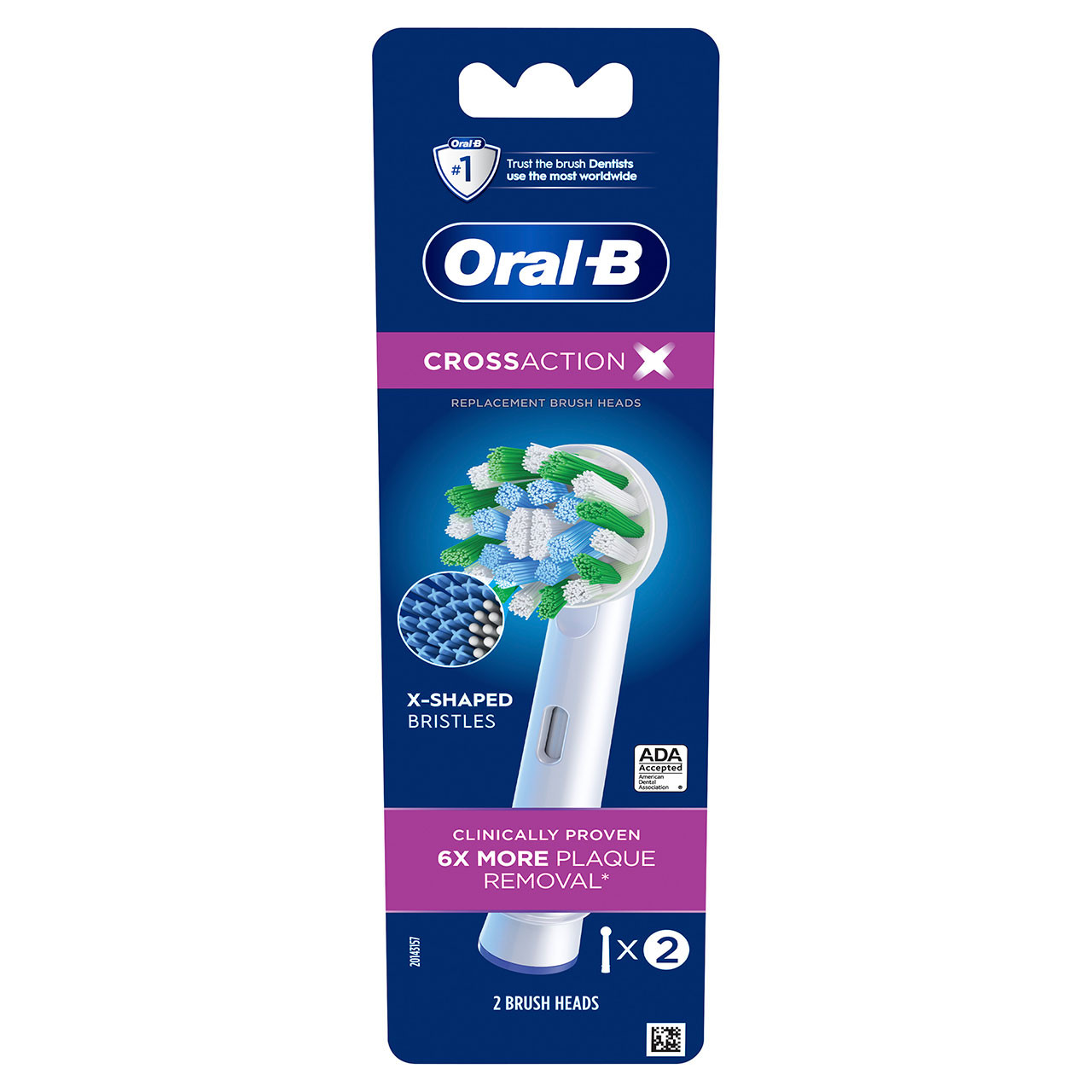 Oral-B CrossAction X-Filament Andre børstehoder Hvite | NO_OB34546