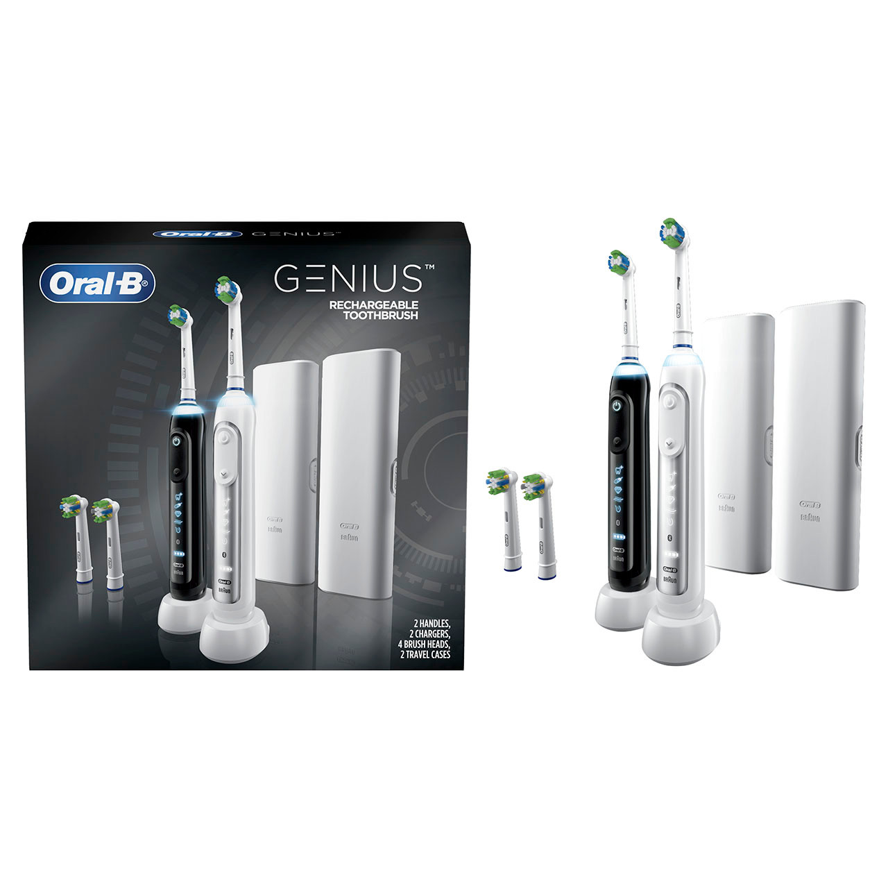 Oral-B Genius 6000 Rechargeable Genius-serien Svarte Hvite | NO_OB51169