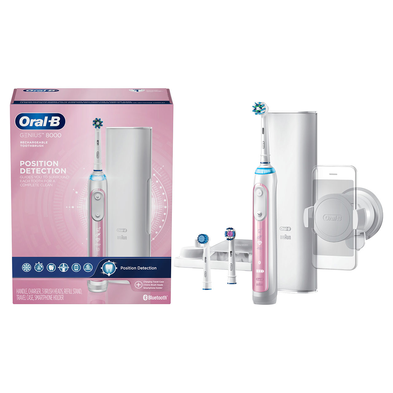 Oral-B Genius 8000 Rechargeable Genius-serien Rosa | NO_OB64193