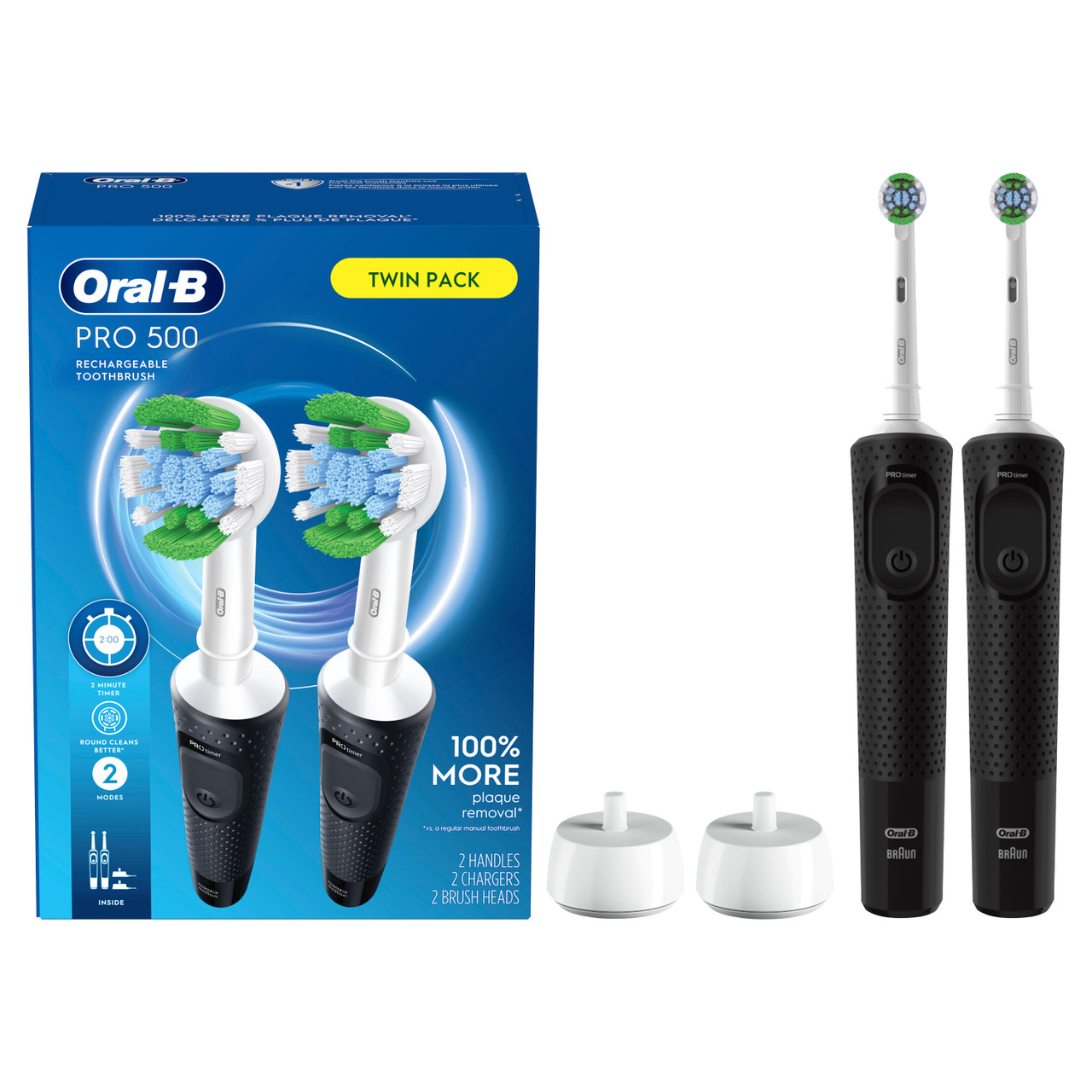 Oral-B Pro 500 Rechargeable Pro-serien Svarte | NO_OB40726