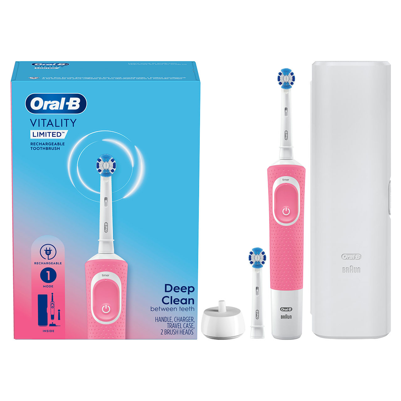 Oral-B Vitality Limited Rechargeable Pro-serien Hvite Rosa | NO_OB65403