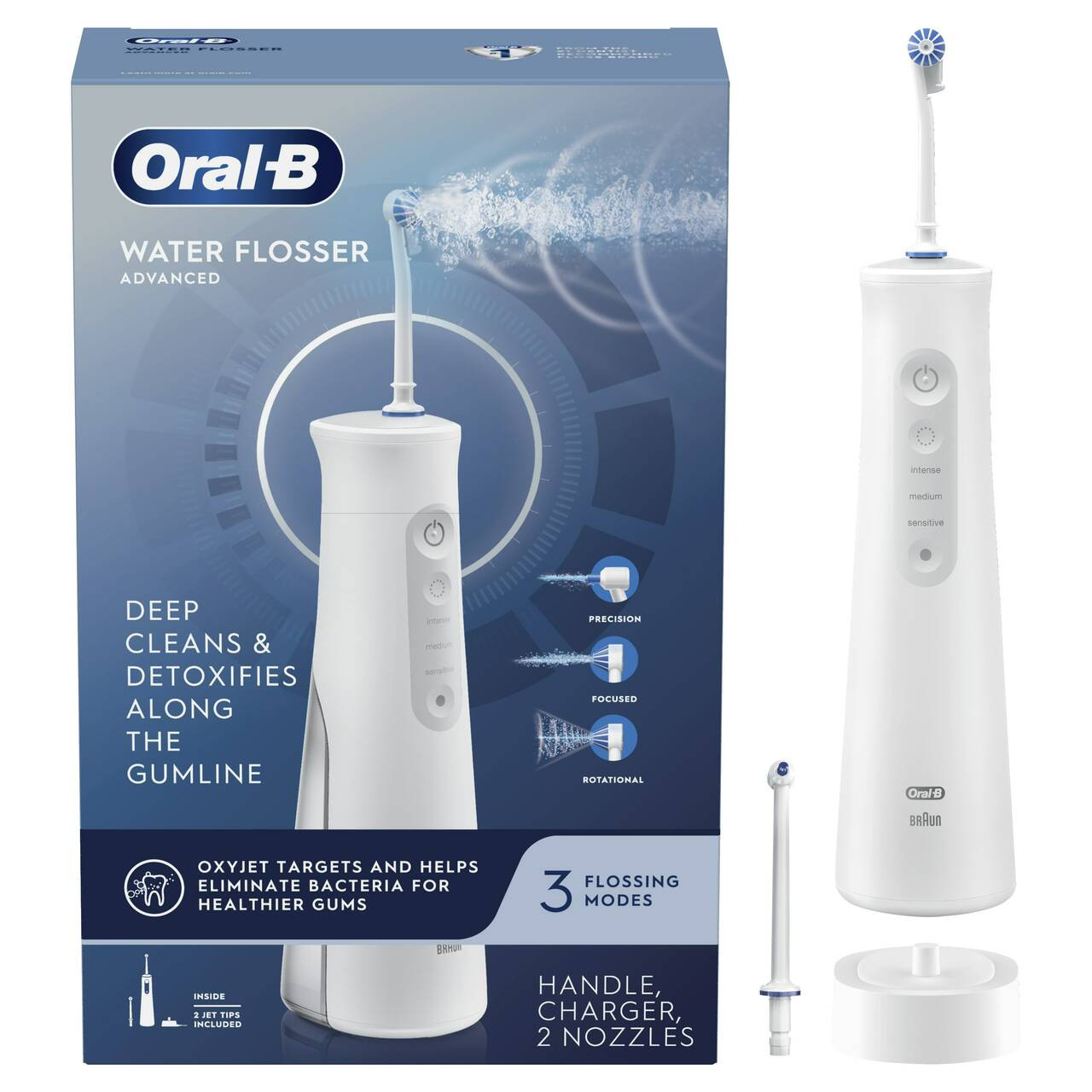 Oral-B Water Flosser Advanced, Portable Oral Irrigator Handle Tilbehør Hvite | NO_OB13832